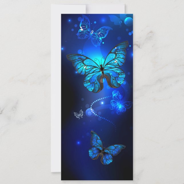 Invitation Papillon Morpho sur fond sombre (Devant)