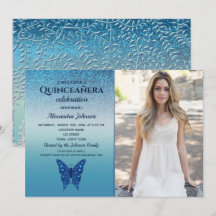 Papillon Pailleté Bleu pour Quinceañera