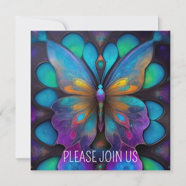 INVITATION PAPILLON PASTEL COSMIQUE (Devant)