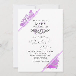 Invitation *~* Papillon Peony Floral QR RSVP AR3 Mariage