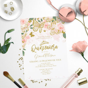 Invitation Papillon Quinceanera Formulation Espagn