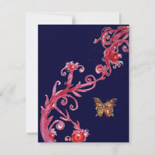 Invitation PAPILLON, rouge bleu vif