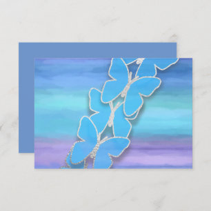 Invitation Papillon RSVP Turquoise Purple Aquarelle