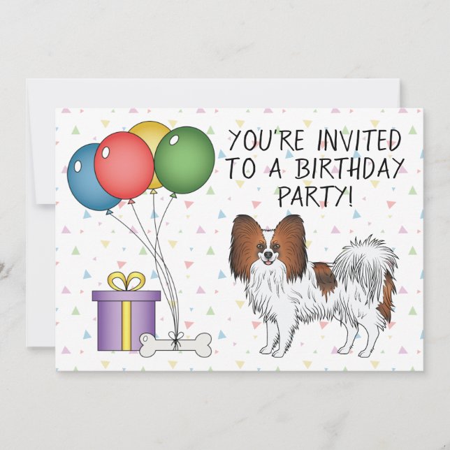 Invitation Papillon Sable Rouge Chien Mignon et Heureux - Ann (Devant)