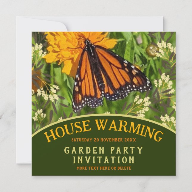 Invitation Papillon sur Flower Garden House Party (Devant)