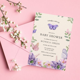 Invitation Papillon sur le chemin Baby shower du jardin de pr