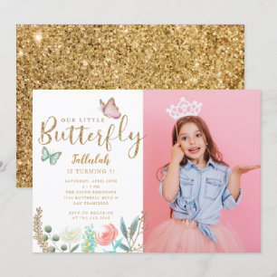Invitation Papillon Thème Filles Anniversaire Photo