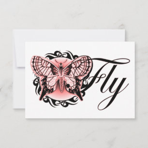 Invitation papillon tribal : FLY