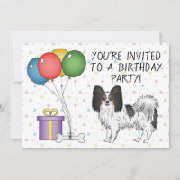 Papillon tricolore Chien mignon et heureux - Anniv