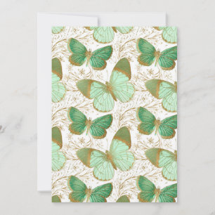 Invitation Papillon Vert Fleur Florale Fleurir