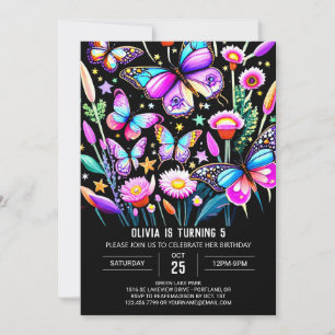 Invitation Papillon violet moderne modifiable Anniversaire