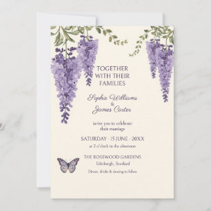 Invitation Papillon Wisteria Lavande Mariage Provence