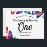 Invitation Papillons Aquarelle Fête d'anniversaire Jardin Col<br><div class="desc">Cartes d'invitation Jardin de Papillons avec Papillons Aquarelle</div>