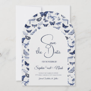 Invitation Papillons Bleus Vintage