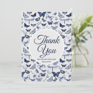 Invitation Papillons bleus vintages