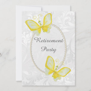 Invitation Papillons Chic Damask Retraite Double Côté