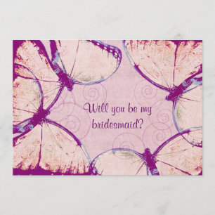 Invitation papillons clignotants roses tendre