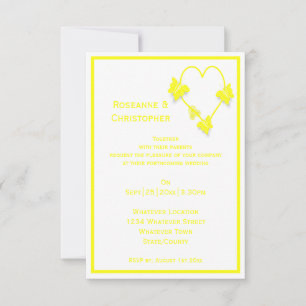 Invitation Papillons de couleur jaune Mariage de conception c