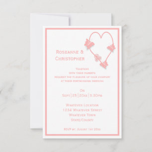 Invitation Papillons de couleur rose Mariage de conception ca