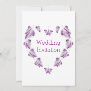 Invitation Papillons de couleur violet Mariage de design