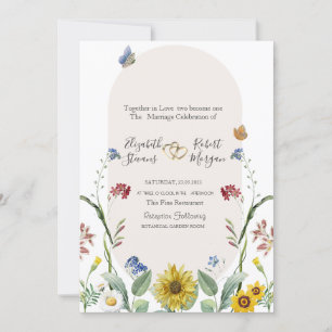Invitation Papillons de tournesol sauvage