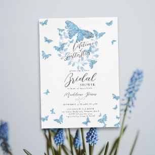 Invitation Papillons de vie quelque chose Fête des mariées bl