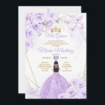 Invitation Papillons d'or et de violet Princesse Quiñceanera<br><div class="desc">Papillons Gold & Purple Princess Quiñceanera Invitation Mis Quince 15 Anos,  16e Anniversaire Papillon.</div>
