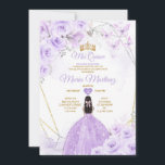 Invitation Papillons d'or et de violet Princesse Quiñceanera<br><div class="desc">Papillons Gold & Purple Princess Quiñceanera Invitation Mis Quince 15 Anos,  16e Anniversaire Papillon.</div>