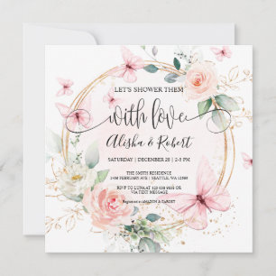 Invitation Papillons Douchons-les avec des couples d'amour