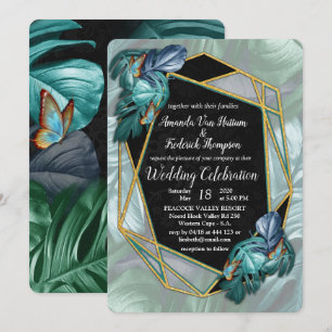 Invitation Papillons du Paradis/Tropical Turquoise Splash