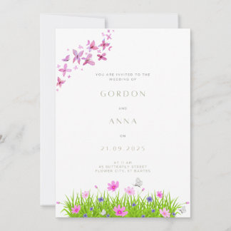 Invitation Papillons et fleurs Inviations Mariages