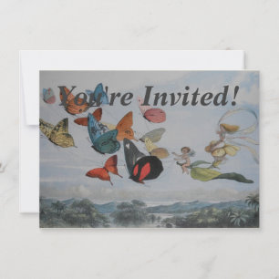 Invitation Papillons et Reine Fée Papillons Fées