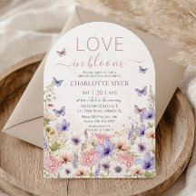 Papillons Fleurs sauvages rose pourpre Amour en fl