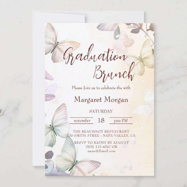 Invitation Papillons I Floral Bridal Brunch (Devant)