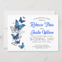 Papillons Morpho Monarch bleus et blancs