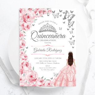 Invitation Papillons Roses Roses Roses Roses Bleues Quinceane