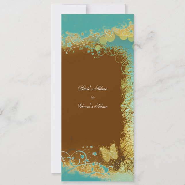 Invitation Papillons sur le thème mariage turquoise - Créez v (Devant)