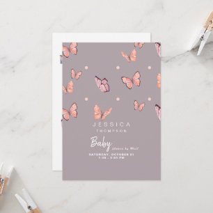Invitation Papillons Sweet Baby Girl Douche par courrier