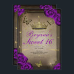 Invitation Papillons Tiara Bright Violet Rose doux 16<br><div class="desc">Customisez comme vous voulez. Remplacez la photo au dos par votre propre photo ou retirez la photo ensemble.</div>