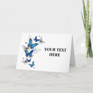 Invitation Papillons volants bleus Morpho