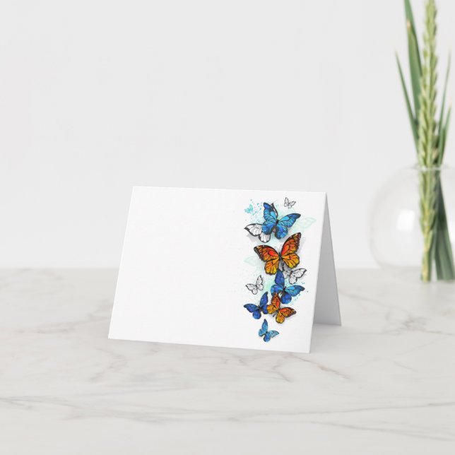 Invitation Papillons volants Morpho et Monarch (Devant)
