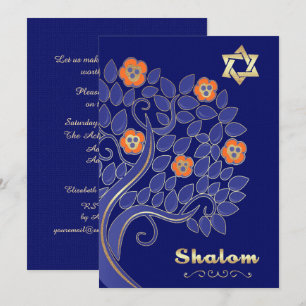 Invitation Pâque de l'arbre à fleurs du printemps   Seder de