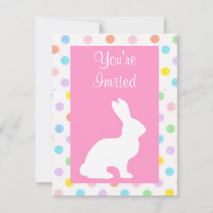 Invitation Pâques Animaux Mignons Vintage   Lapin