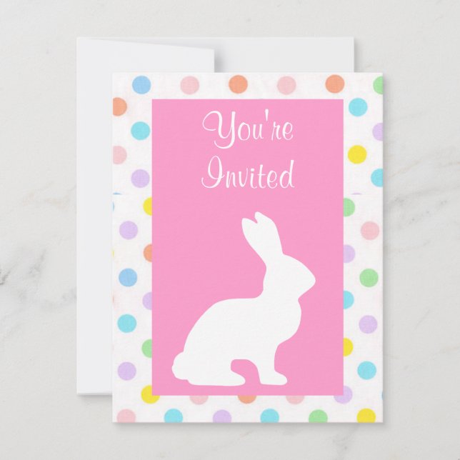 Invitation Pâques Animaux Mignons Vintage | Lapin (Devant)