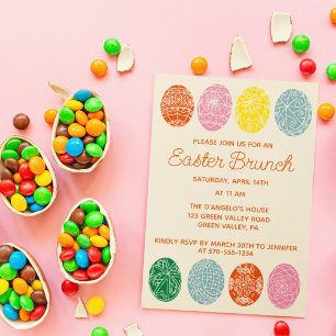 Invitation Pâques Brunch ukrainien Pysanky Eggs Party