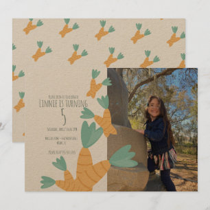 Invitation Pâques Carottes Bund'Anniversaire Photo Kraft