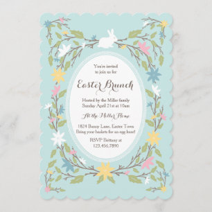 Invitation Pâques florales vintages