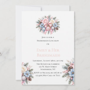 Invitation Pâques Rose Bleu Noël Luncheon Demoiselles d'Honne