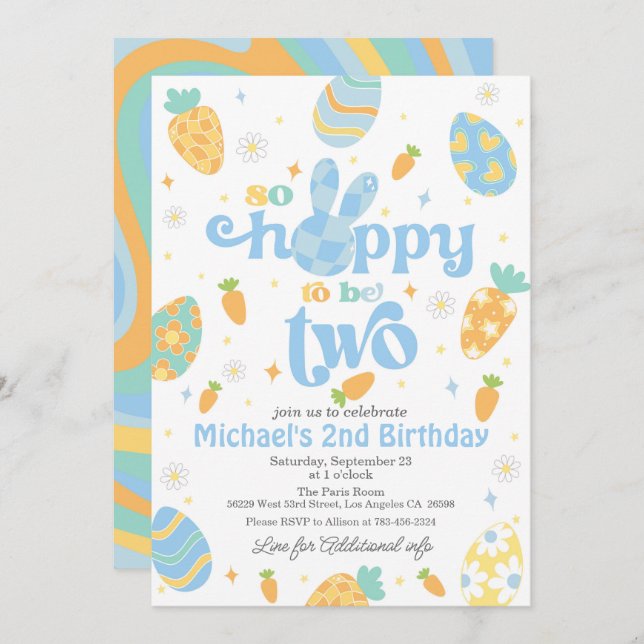 Invitation Pâques si espéré être deux garçons Anniversaire (Devant / Derrière)