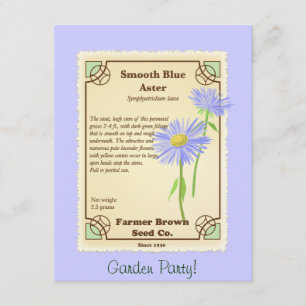 Invitation Paquet bleu de graine d'aster